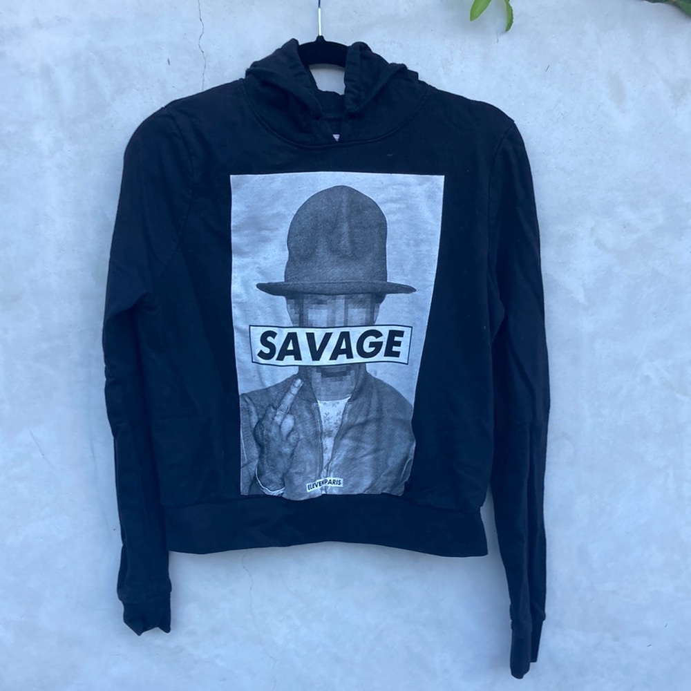 NEVER WORN ELEVEN PARIS SAVAGE BLACK HOODIE